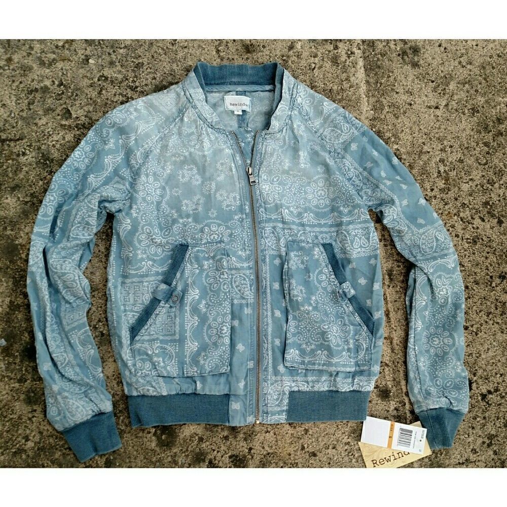 NWT Rewind chambray bandana jacket. Size small